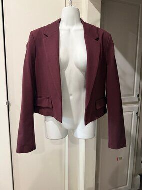 Banana Republic Tailored Burgundy Blazer S Ponte Open Front Mint